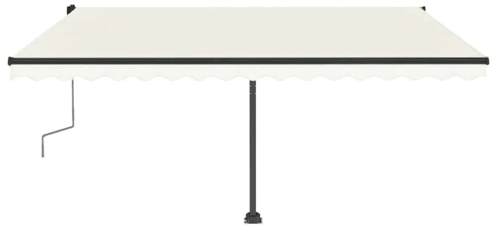 Toldo retrátil manual com LED 450x300 cm cor creme