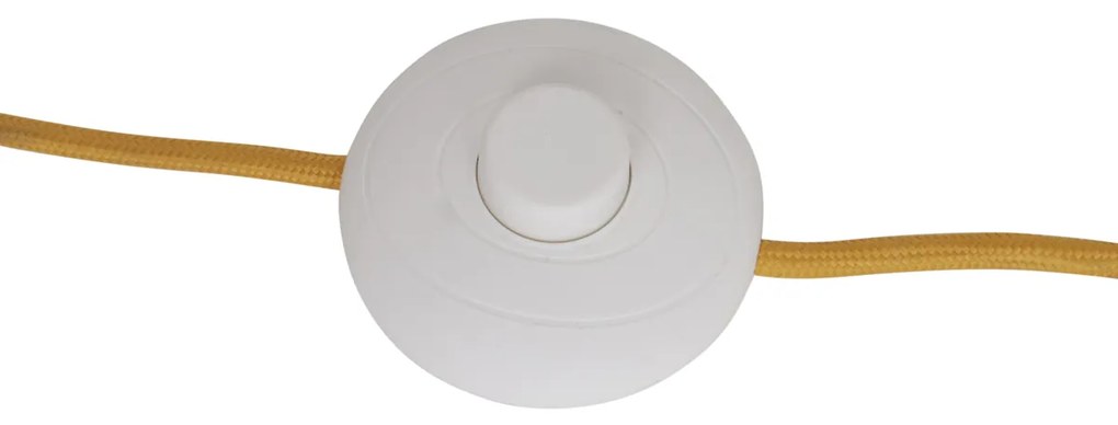 Candeeiro de Pé Retro Mostarda Amarelo com Vidro Fosco - Fedde