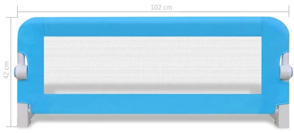 Barra de segurança para cama de criança 2 pcs 102x42 cm azul