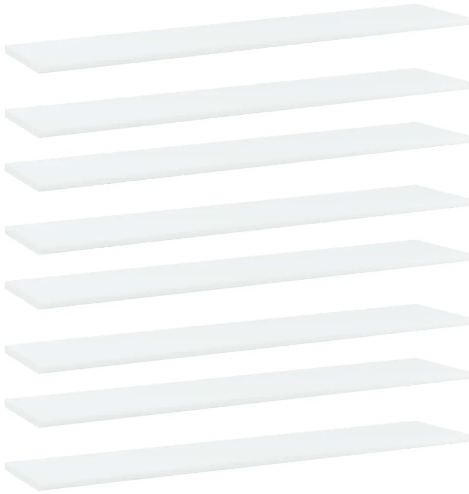 vidaXL Prateleiras estante 8 pcs 100x20x1,5 cm contraplacado branco
