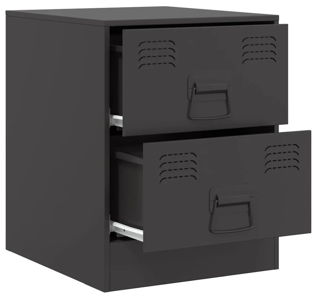 Mesa de cabeceira 34,5x39x44 cm aço preto