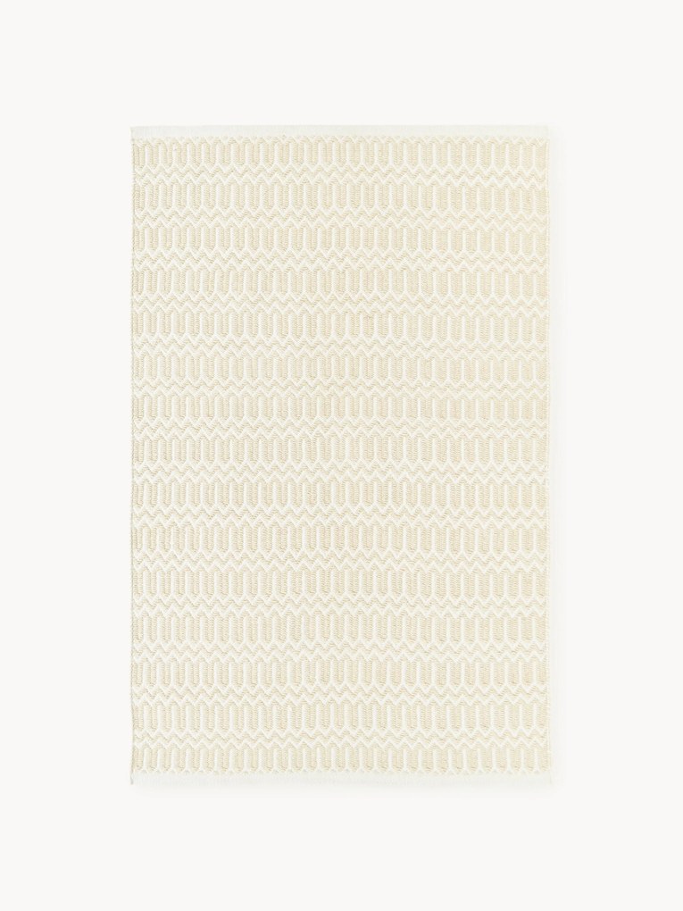 Tapete artesanal para interior e exterior com padrão geométrico Rune