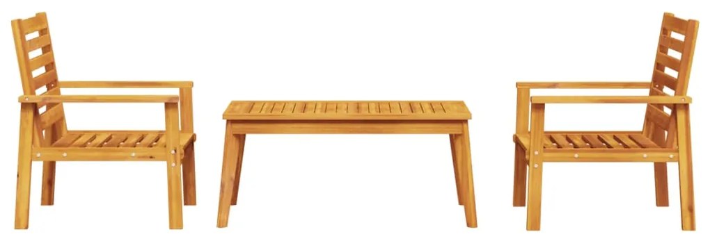 3 pcs conjunto lounge de jardim madeira de acácia maciça