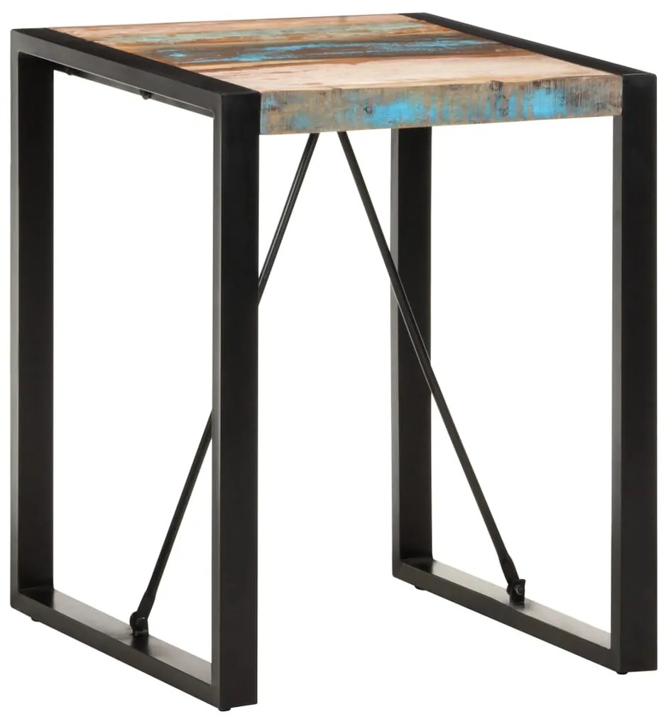 vidaXL Mesa de jantar 60x60x75 cm madeira recuperada maciça