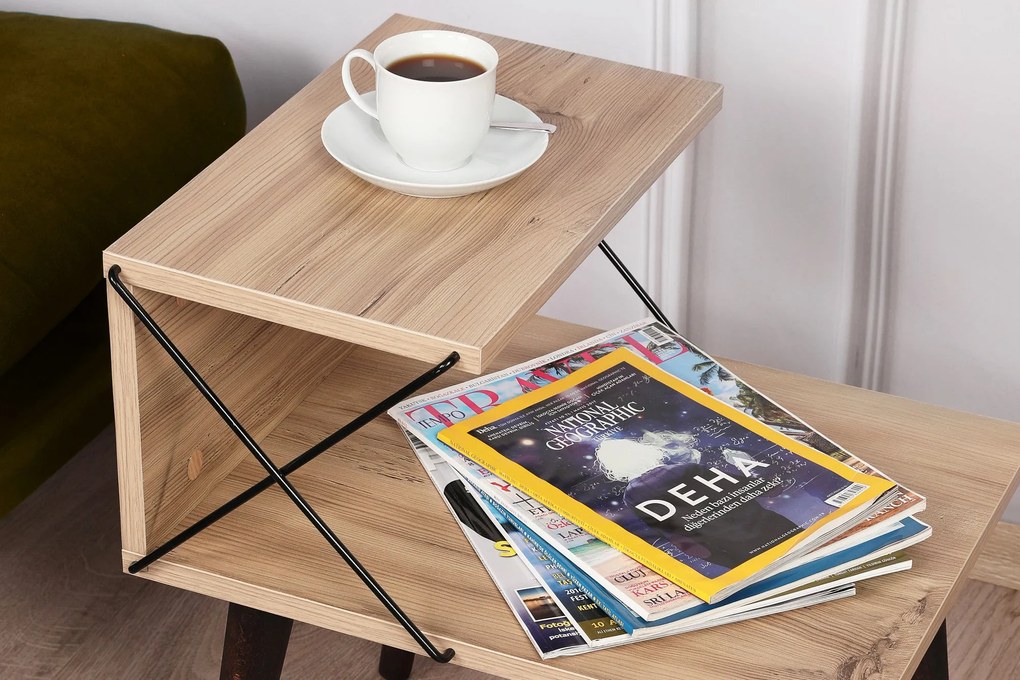 Mesa de Cabeceira Cross – Pinheiro – 50x55x40 cm