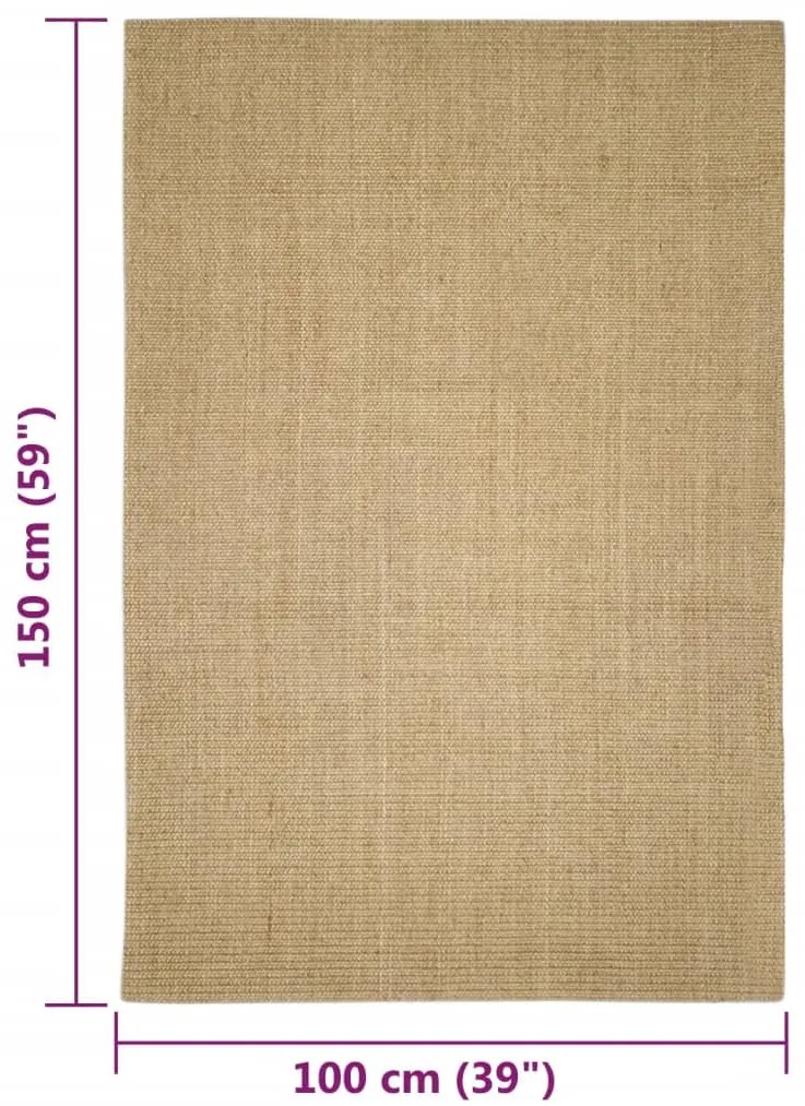 Tapete de sisal para poste arranhador 100x150 cm