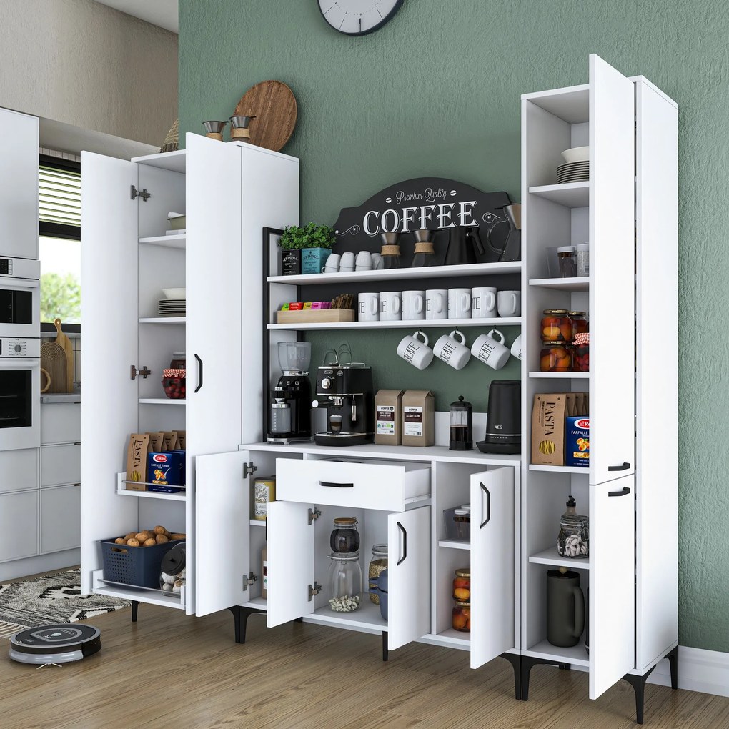 Armário Multiusos JE150 – Branco – 220x198,6x40 cm