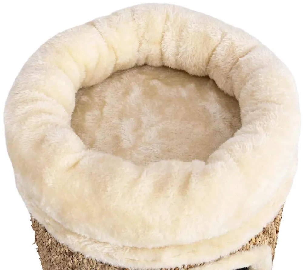 Ninho para gatos c/ almofadão luxuoso 33 cm ervas marinhas