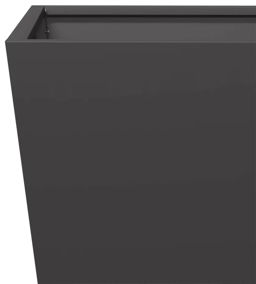 Vaso/floreira de jardim 2 pcs 30x30x30 cm aço preto
