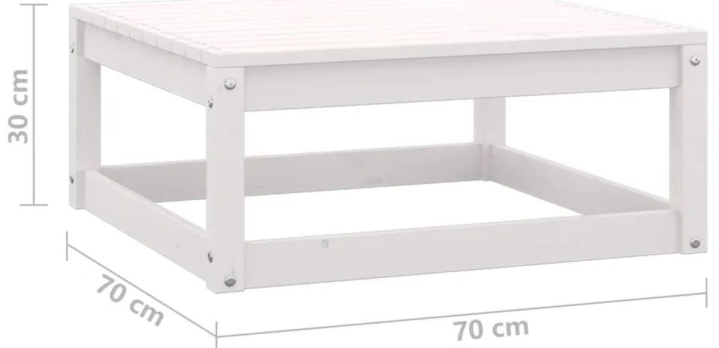 2 pcs conjunto lounge de jardim pinho maciço branco