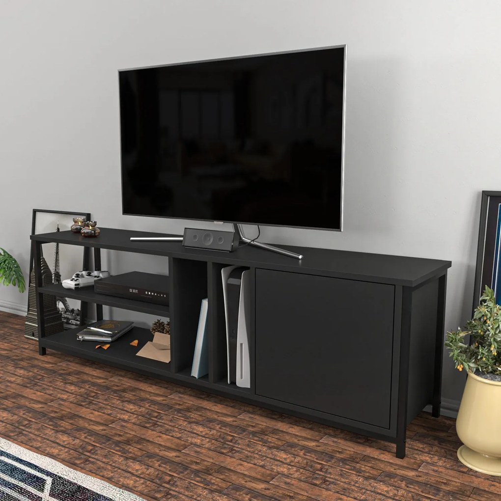 Móvel para TV Oneida – Preto Antracite – 140 cm x 35,3 cm x 50,8 cm