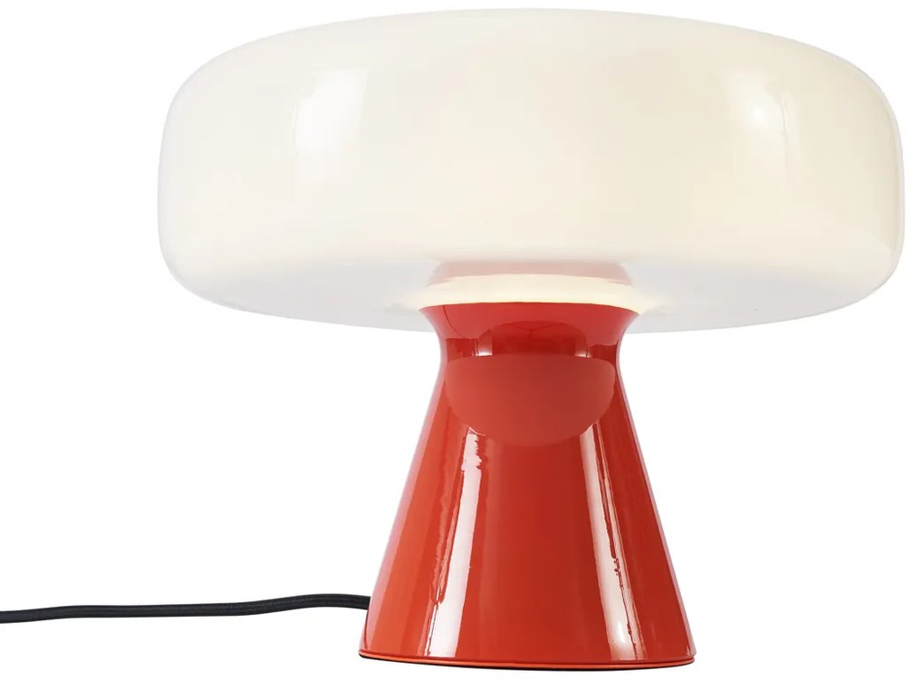 Candeeiro de Mesa Retro Vermelho com Branco - Knob Retro