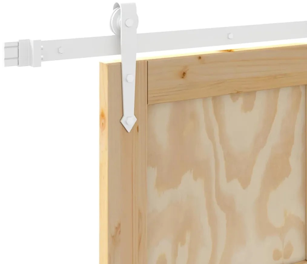 Porta Deslizante com Conjunto de Ferragens 93x202 cm Madeira Sólida de