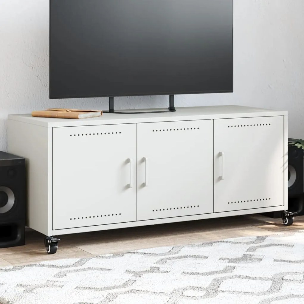 vidaXL Móvel de TV 100,5x39x43,5 cm aço branco
