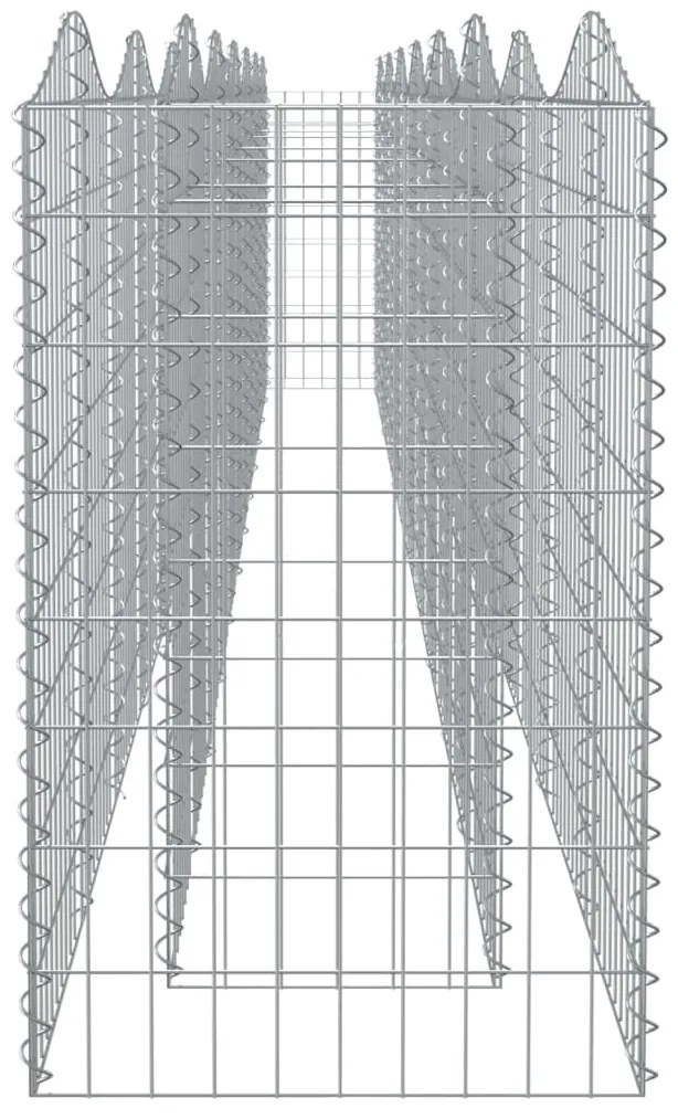 Canteiro elevado gabião arqueado 600x50x100cm ferro galvanizado