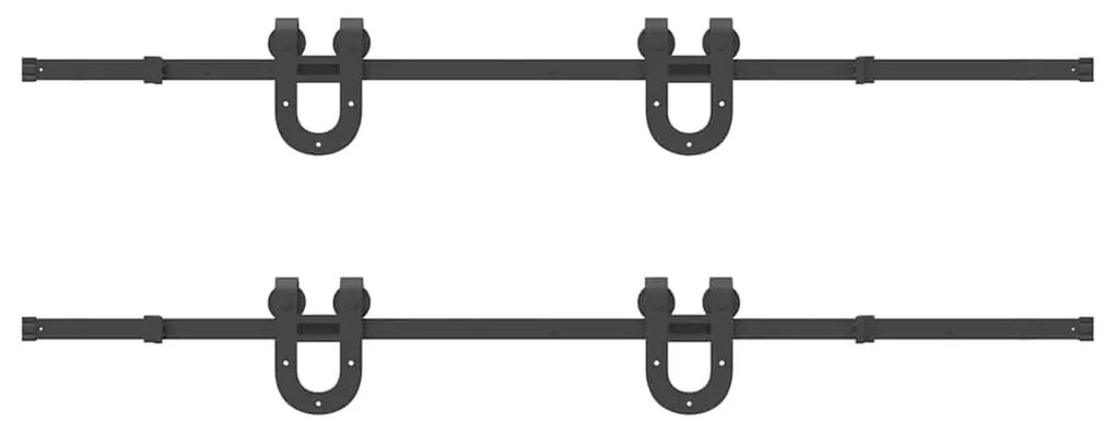 Kit de ferragens para porta deslizante 400 cm aço preto