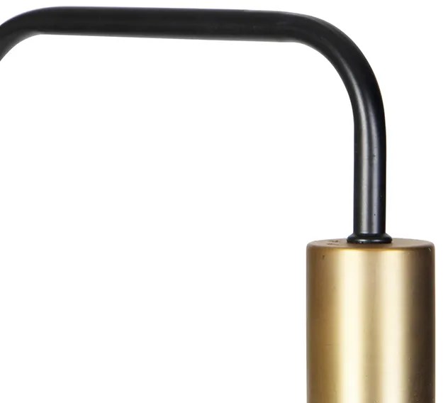 Candeeiro de pé design preto com dourado e vidro fumê - Zuzanna Design