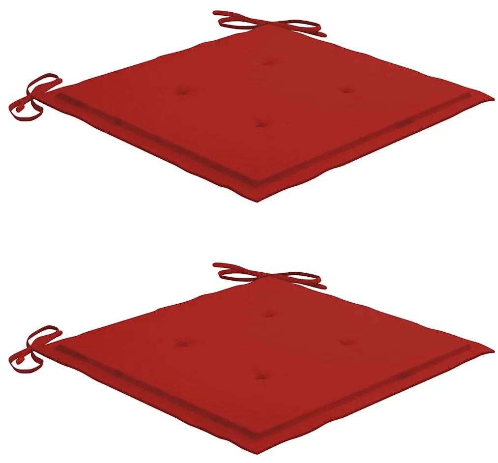 Cadeiras de jantar p/ jardim 2 pcs c/ almofadões acácia maciça