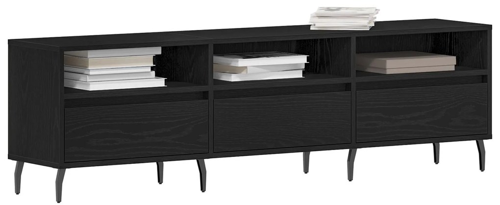 Cabide de TV vidaXL Carvalho Preto 150x30x44,5 cm Madeira de Engenhari