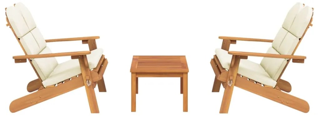 3 pcs conjunto lounge de jardim Adirondack acácia maciça