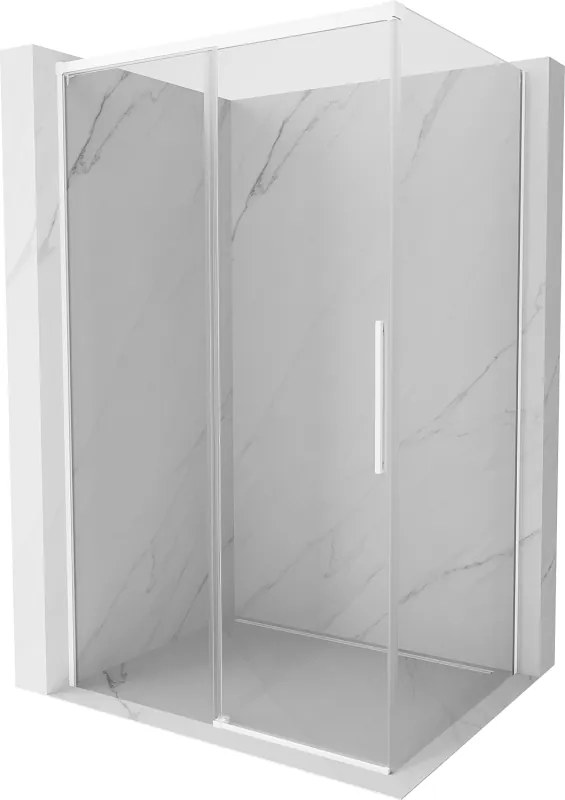 Mexen Rox cabine de duche deslizante 135 x 80 cm, transparente, branca - 8C2-135-080-20-00