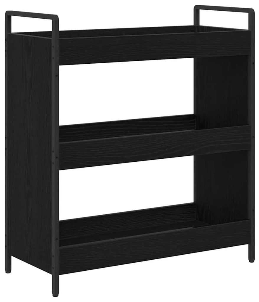 Carrinho de Cozinha Manual Carvalho preto 70 x 30 x 82 cm