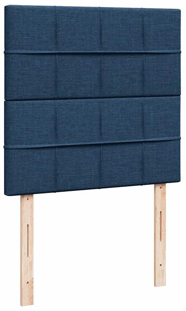 Cama com molas/colchão 90x190 cm tecido azul