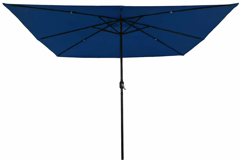 Guarda-sol Quadrado de Jardim com Luzes LED 295x245 cm Azul Celeste