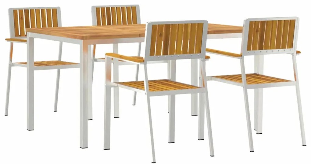 Conjunto de Jantar de 5 Peças de Jardim vidaXL em Madeira de Acácia