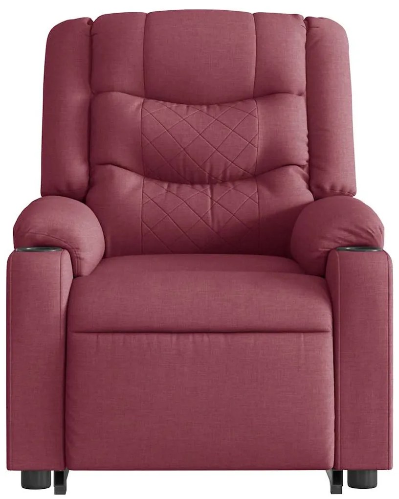 Poltrona elevatória de massagens elétrica tecido vermelho tinto