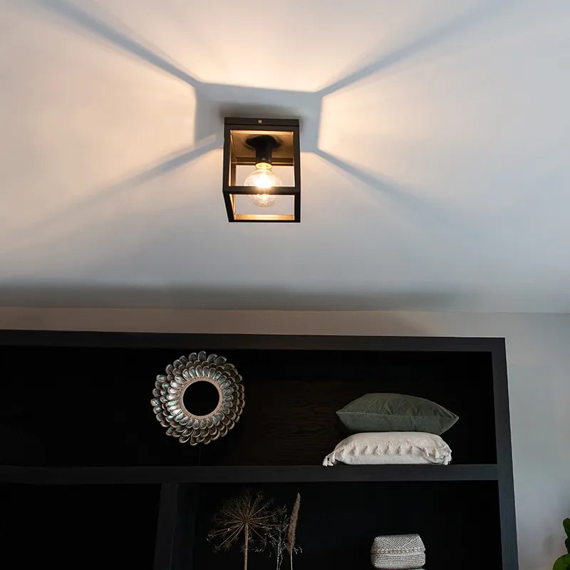 Candeeiro de teto industrial inteligente preto com WiFi A60 - Cage