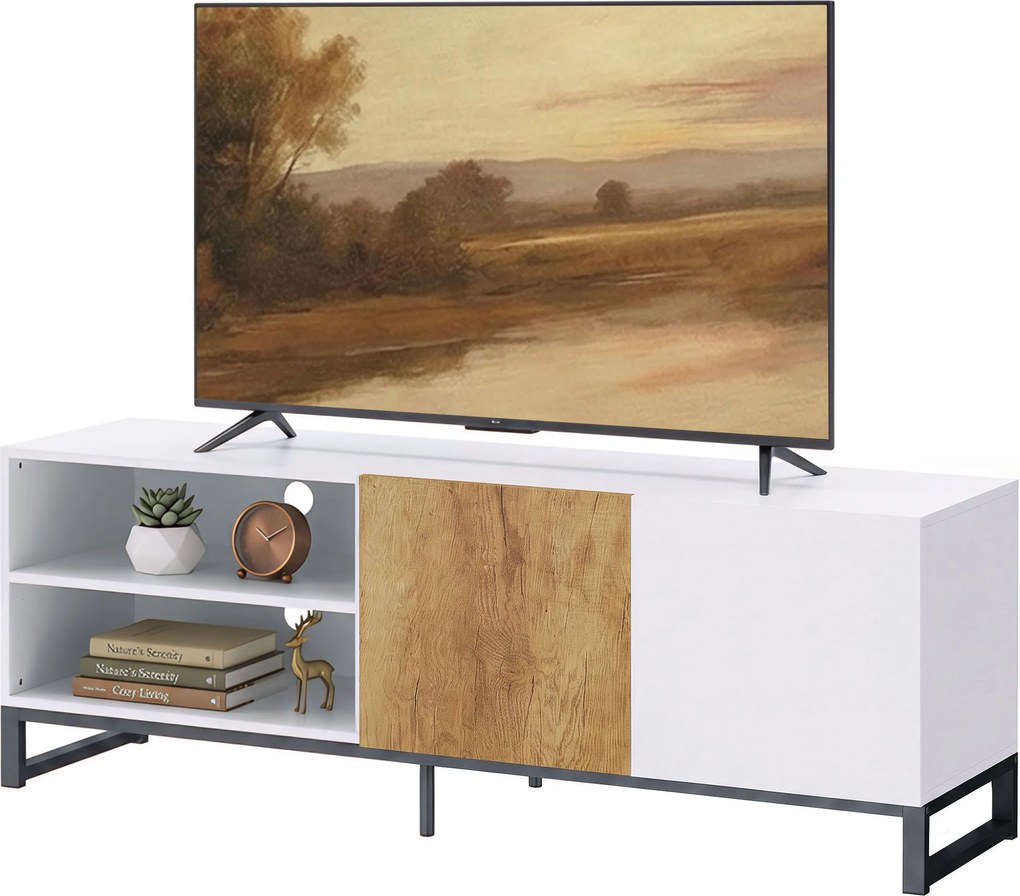 Móvel de TV, 140 x 36,5 x 50 cm, Para Televisor até 55 Polegadas, Branco