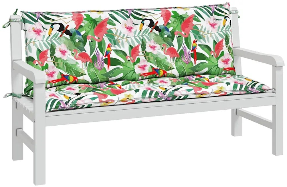 Almofadões p/ banco de jardim 2 pcs 150x50x7 cm tecido multicor