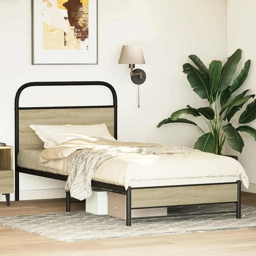 Estrutura cama s/ colchão derivados de madeira carvalho sonoma