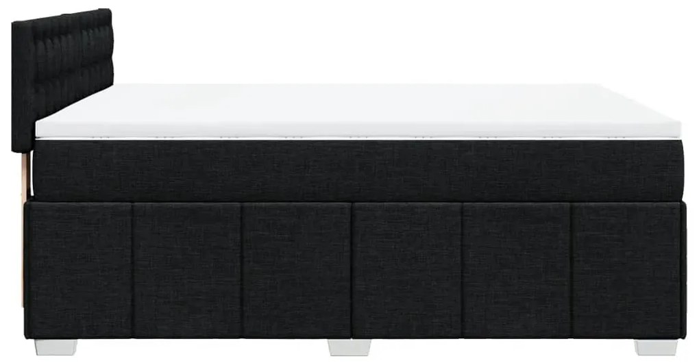 Cama com molas/colchão 140x200 cm tecido preto