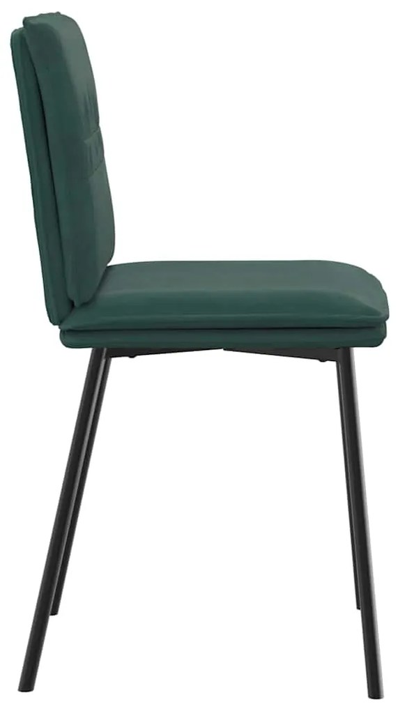 Cadeiras de jantar 2 pcs veludo verde-escuro