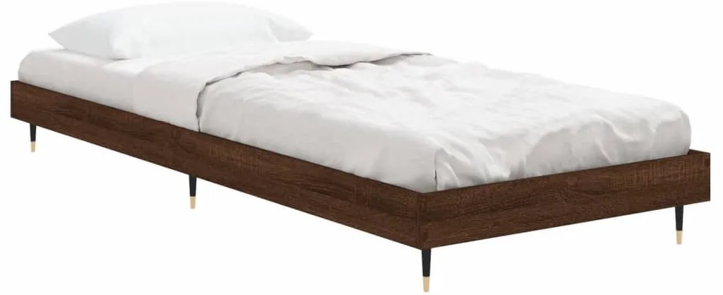 Estrutura cama s/ colchão derivados madeira carvalho castanho
