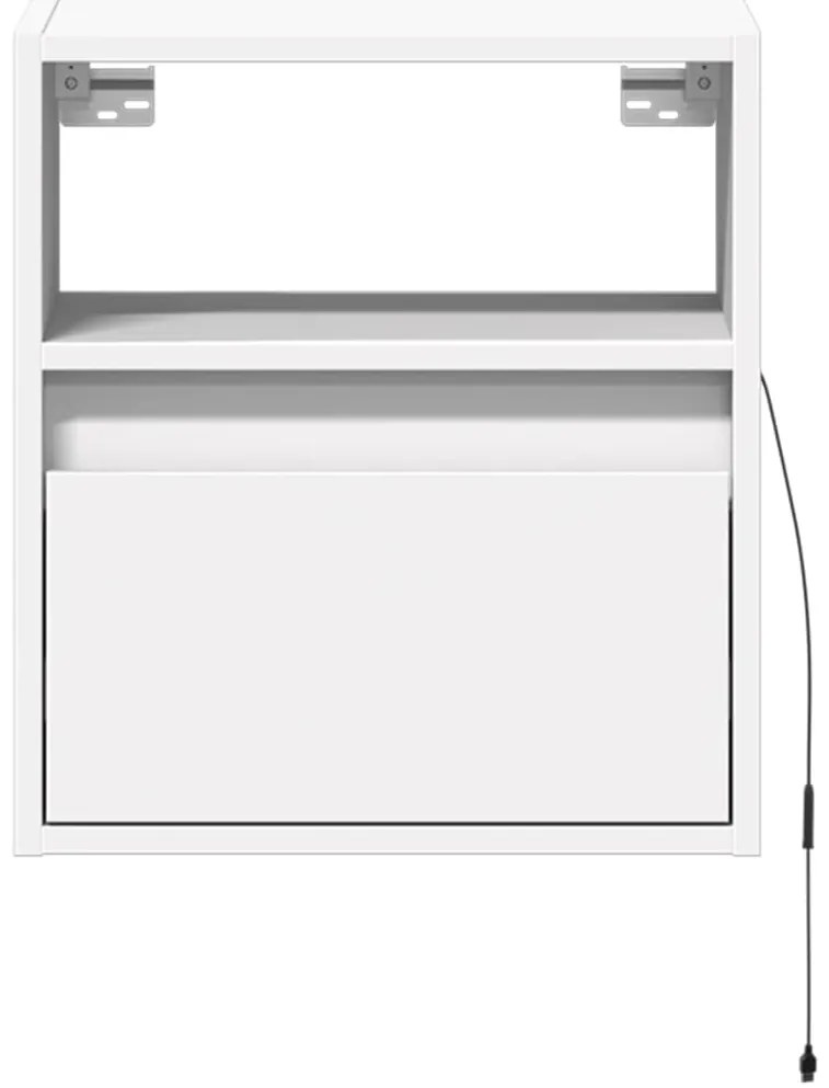 Móveis de parede p/ TV com luzes LED 2 pcs 41x31x45 cm branco