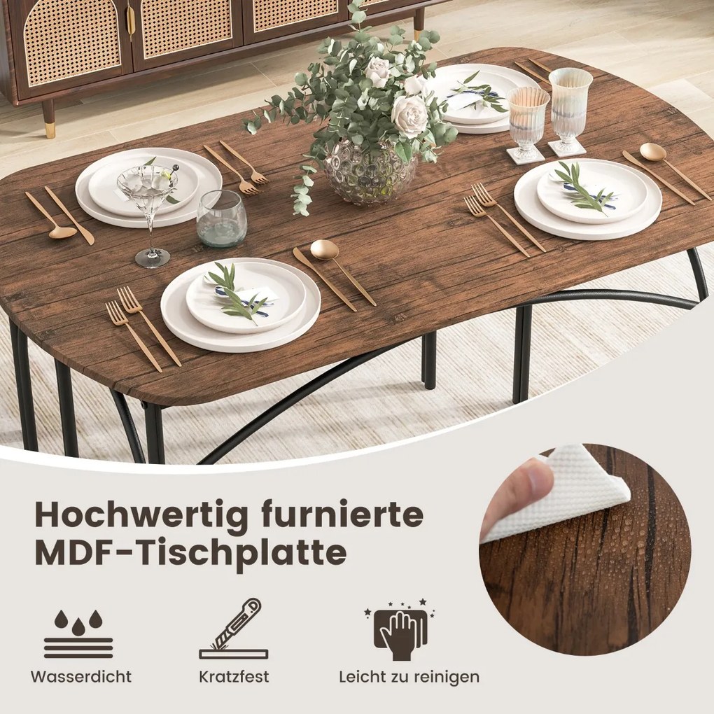 Mesa de jantar para 6 a 8 pessoas com pernas de metal resistentes - branca