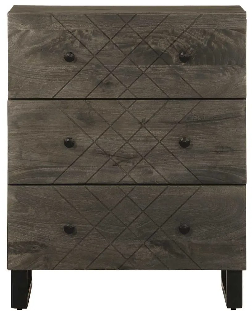 Aparador preto 60x33x75 cm madeira de mangueira maciça