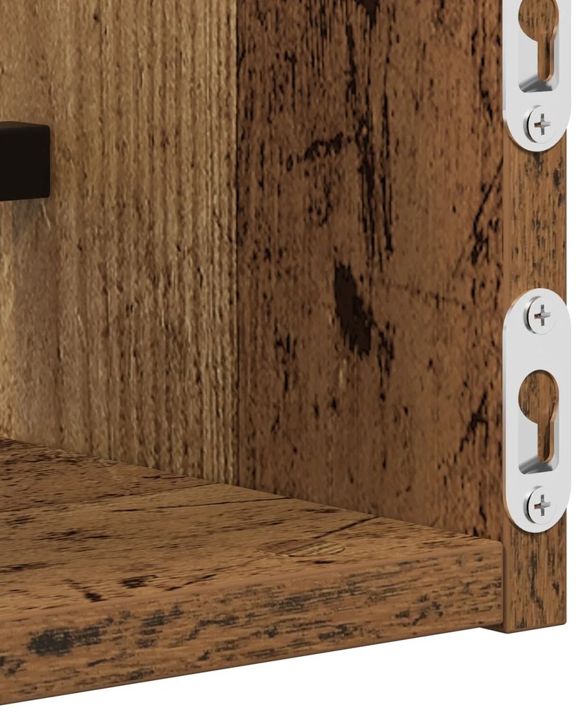 Prateleiras de parede 2 pcs Madeira antiga 80x16x14 cm Madeira engenhe