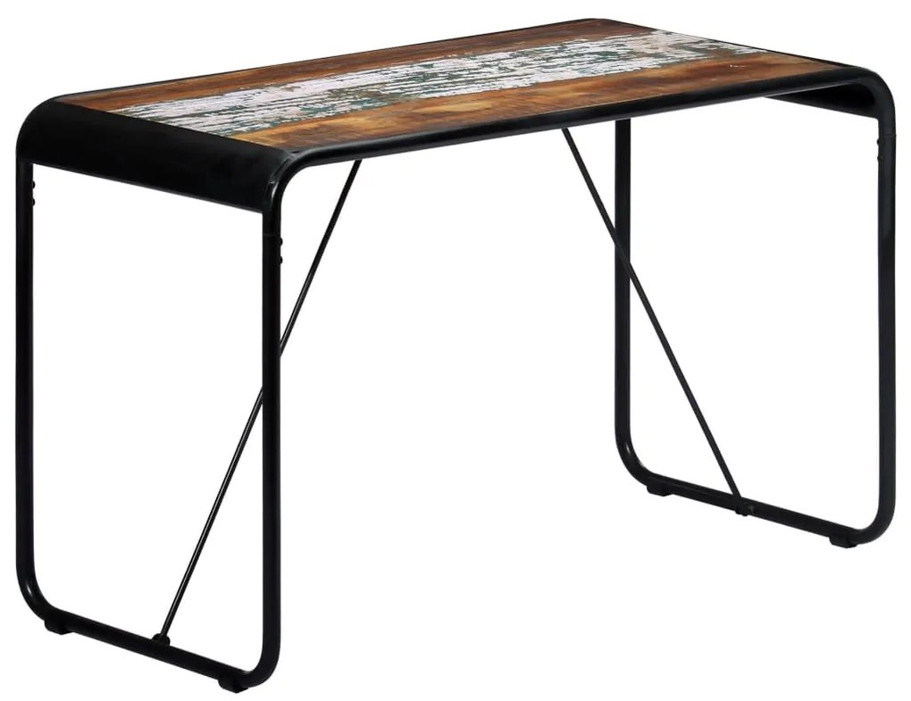 Mesa de jantar 118x60x76 cm madeira maciça recuperada