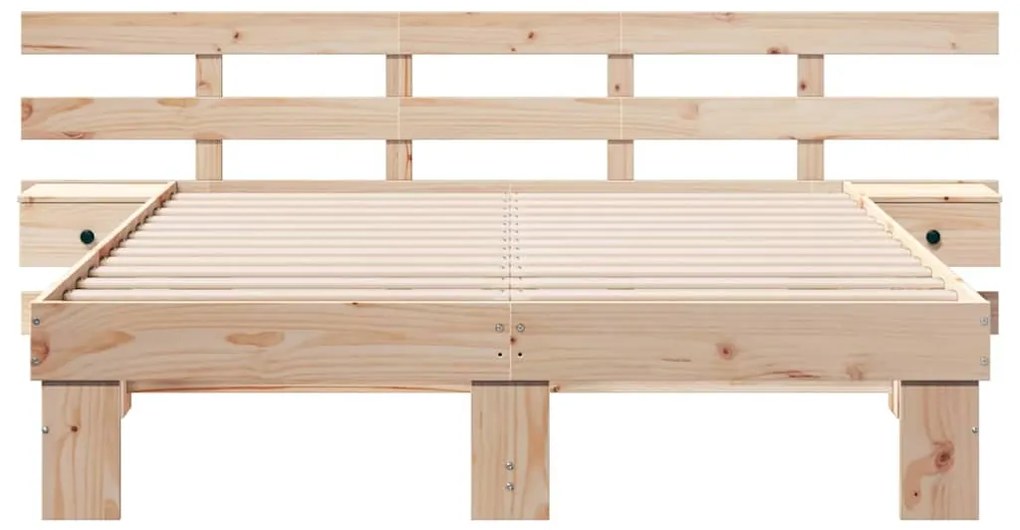 Estrutura da Cama Castanho 160 x 200 cm Madeira de pinho maciça