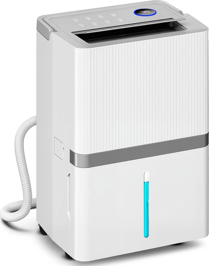 HOMCOM Desumidificador 35L/Dia para Áreas de 40-90 m² Indicador de Humidade Depósito de 5,5 Litros Temporizador 24h 35,5x27,5x52,2 cm Branco | Aosom Portugal