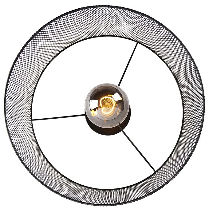 Luminária de teto industrial preta - Drum Mesh