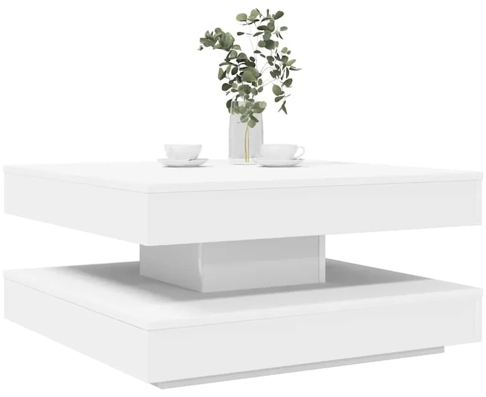 vidaXL Mesa de centro rotativa a 360 graus 70x70x34,5 cm branco