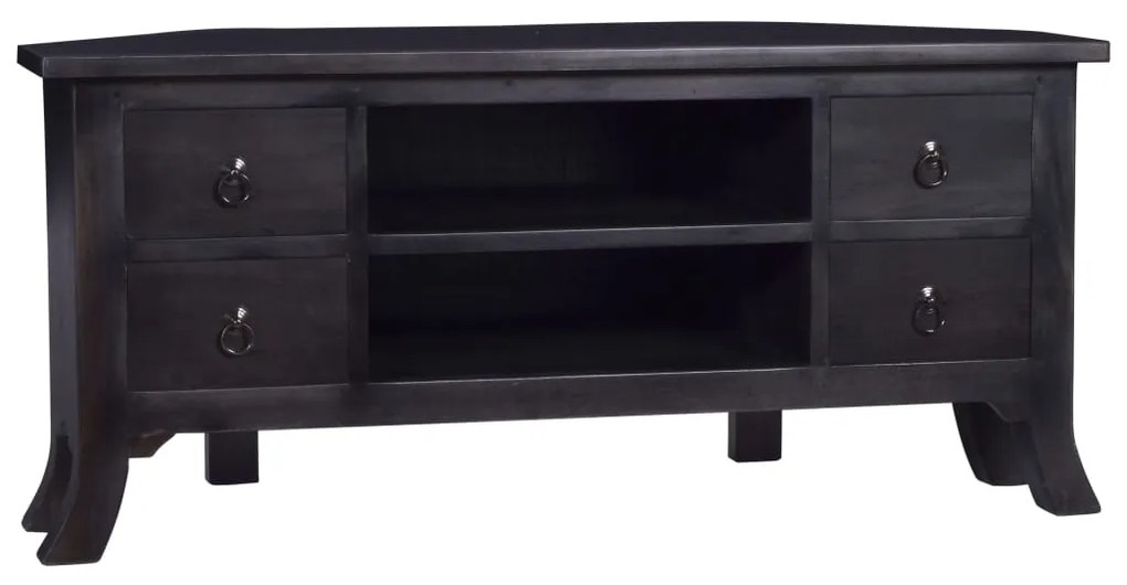 vidaXL Móvel de TV 100x40x45 cm mogno maciço castanho café preto-claro