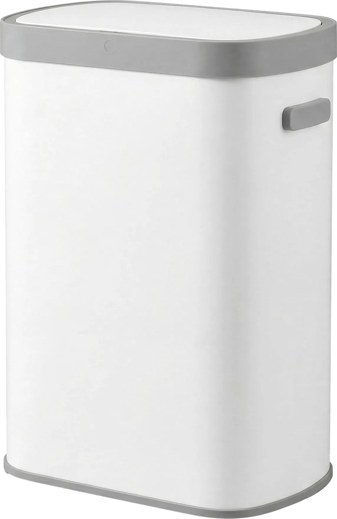 Caixote do lixo com sensor, caixote do lixo automático de 50 L, tampa com fecho suave branco