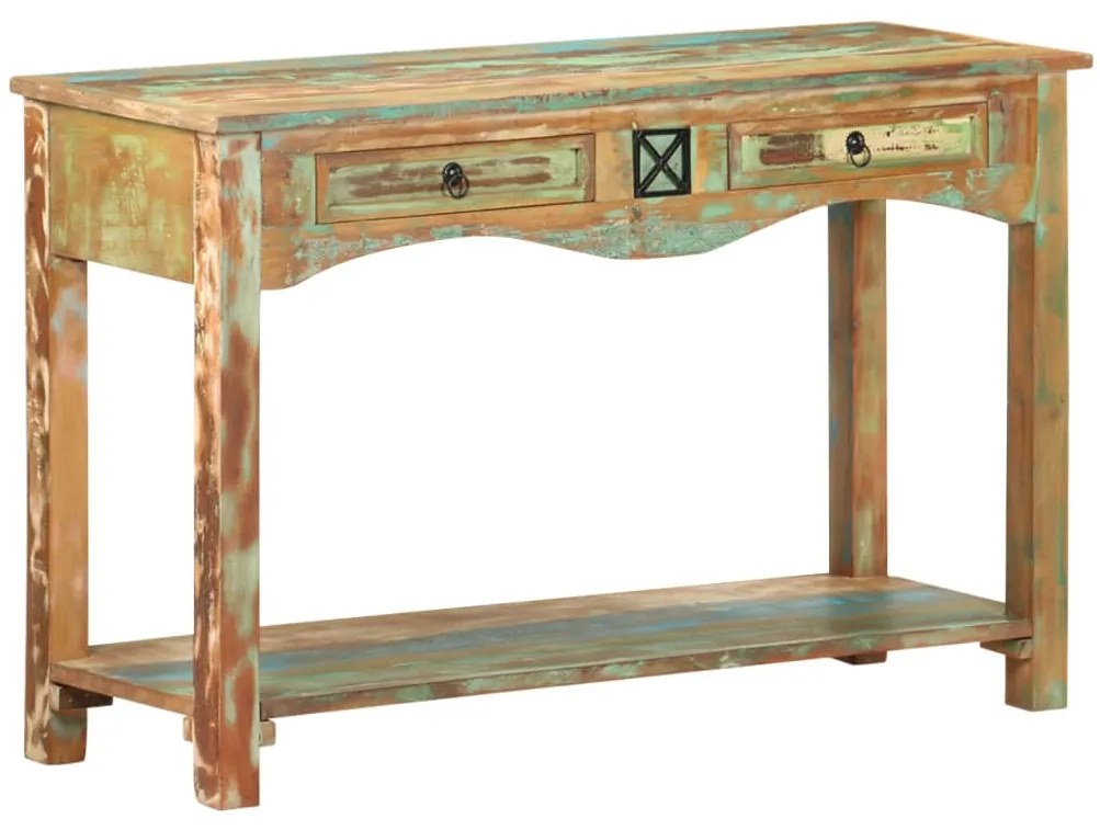 Mesa consola 120x40x75 cm madeira recuperada maciça