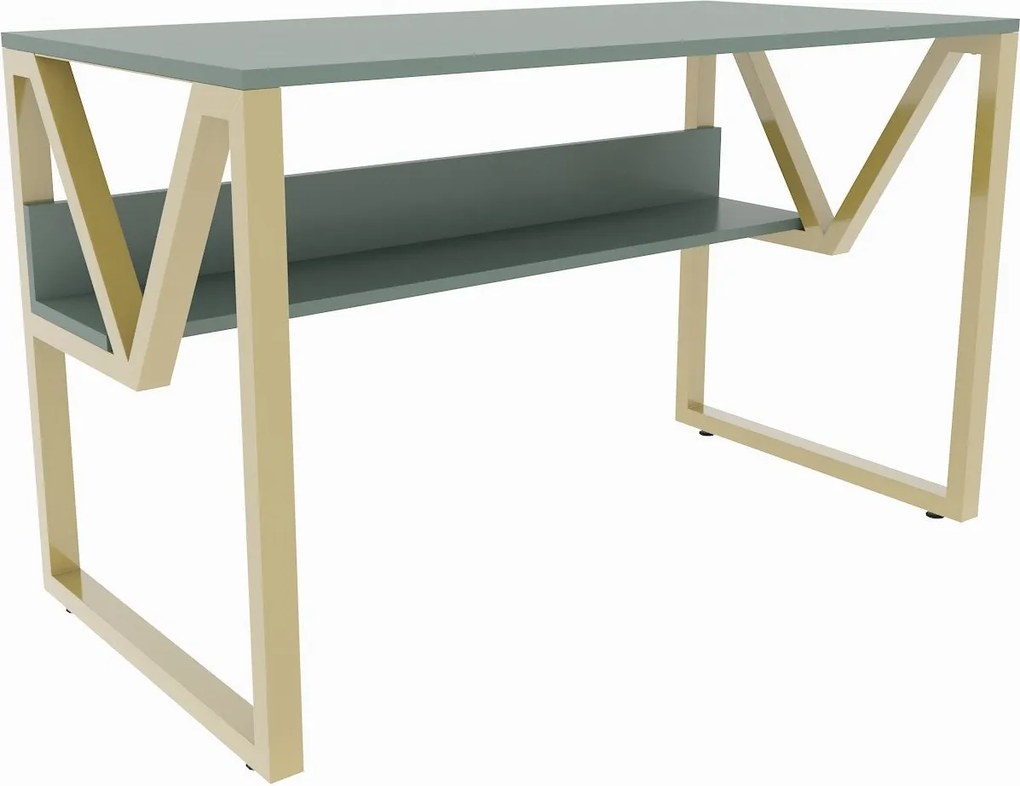 Secretária Lona – Verde Dourado – 120x72,8x60 cm
